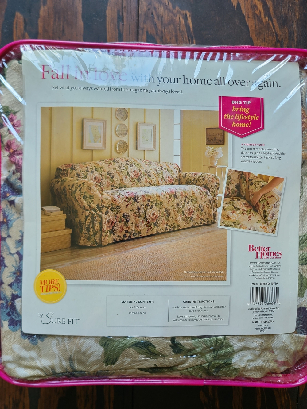 Better Homes Gardens Sure Fit Floral Sofa Slipcover Melanie Cotton 74-96" NIP